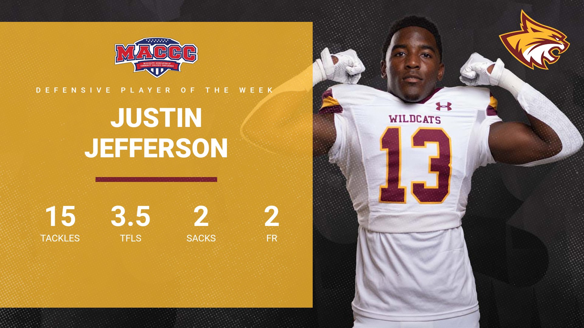 Pearl River football&rsquo;s Justin Jefferson named MACCC Defensive Player of the Week