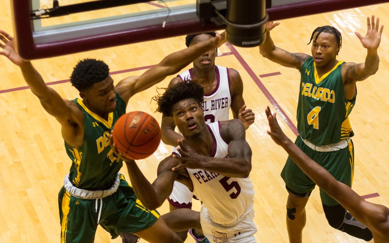 Pearl River's basketball teams swept visiting Delgado in their season opener Monday, Nov. 5, 2019 at Marvin R. White Coliseum in Poplarville, Miss. (BRETT RUSS/PRCC ATHLETICS)