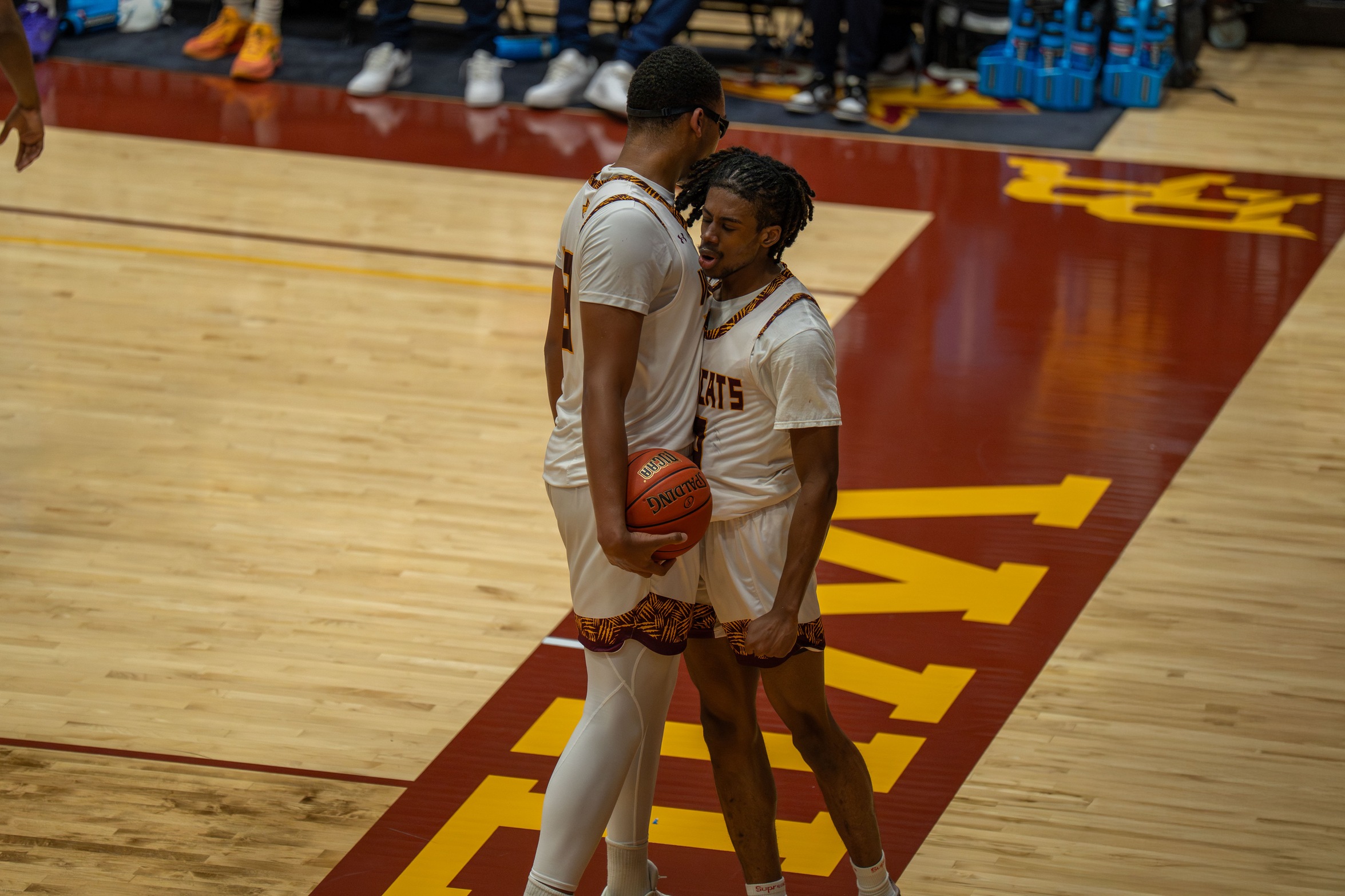 Daijon Leatherman (Slidell, La.) and Christian Gilliland (Memphis, Tenn.) celebrate after a big bucket. (Karisa Watkins)