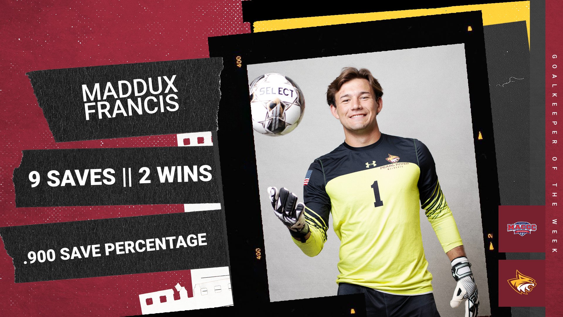 No. 6 PRCC&rsquo;s Maddux Francis claims second MACCC Goalkeeper of the Week award