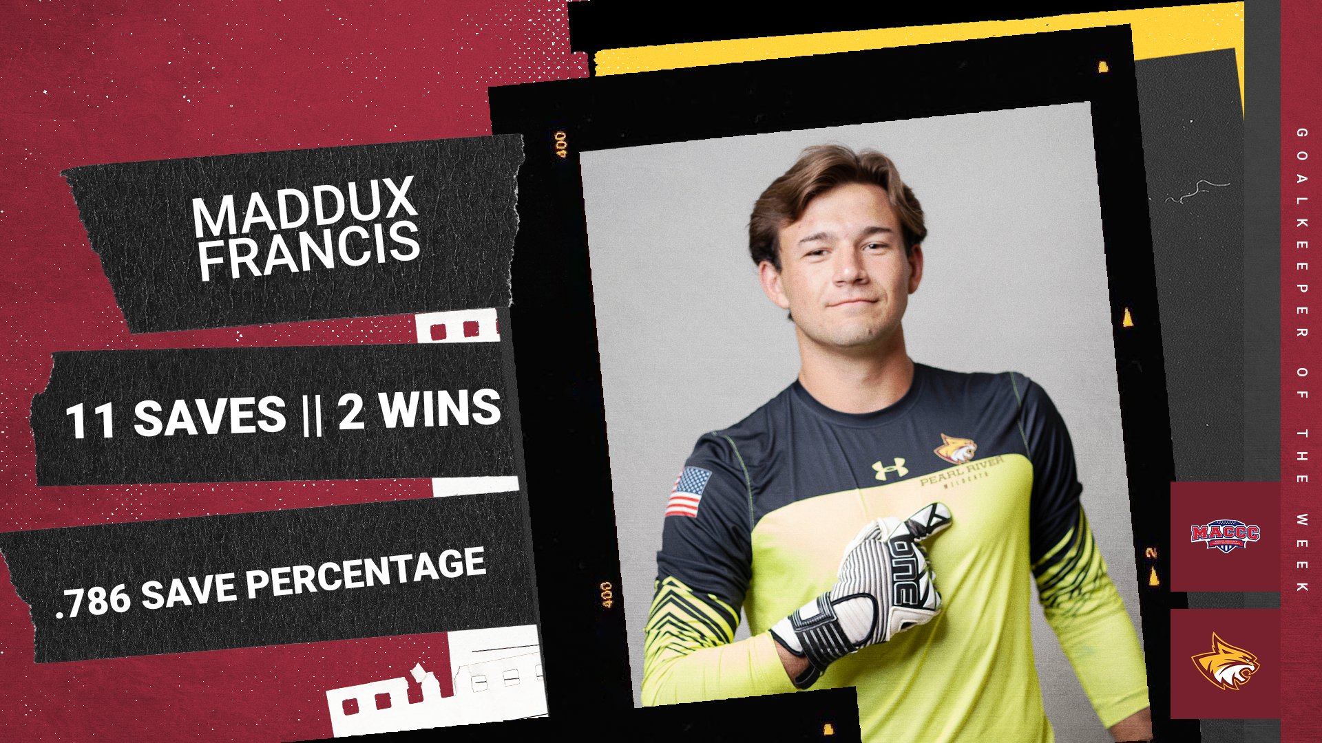 No. 4 PRCC&rsquo;s Maddux Francis named MACCC Goalkeeper of the Week