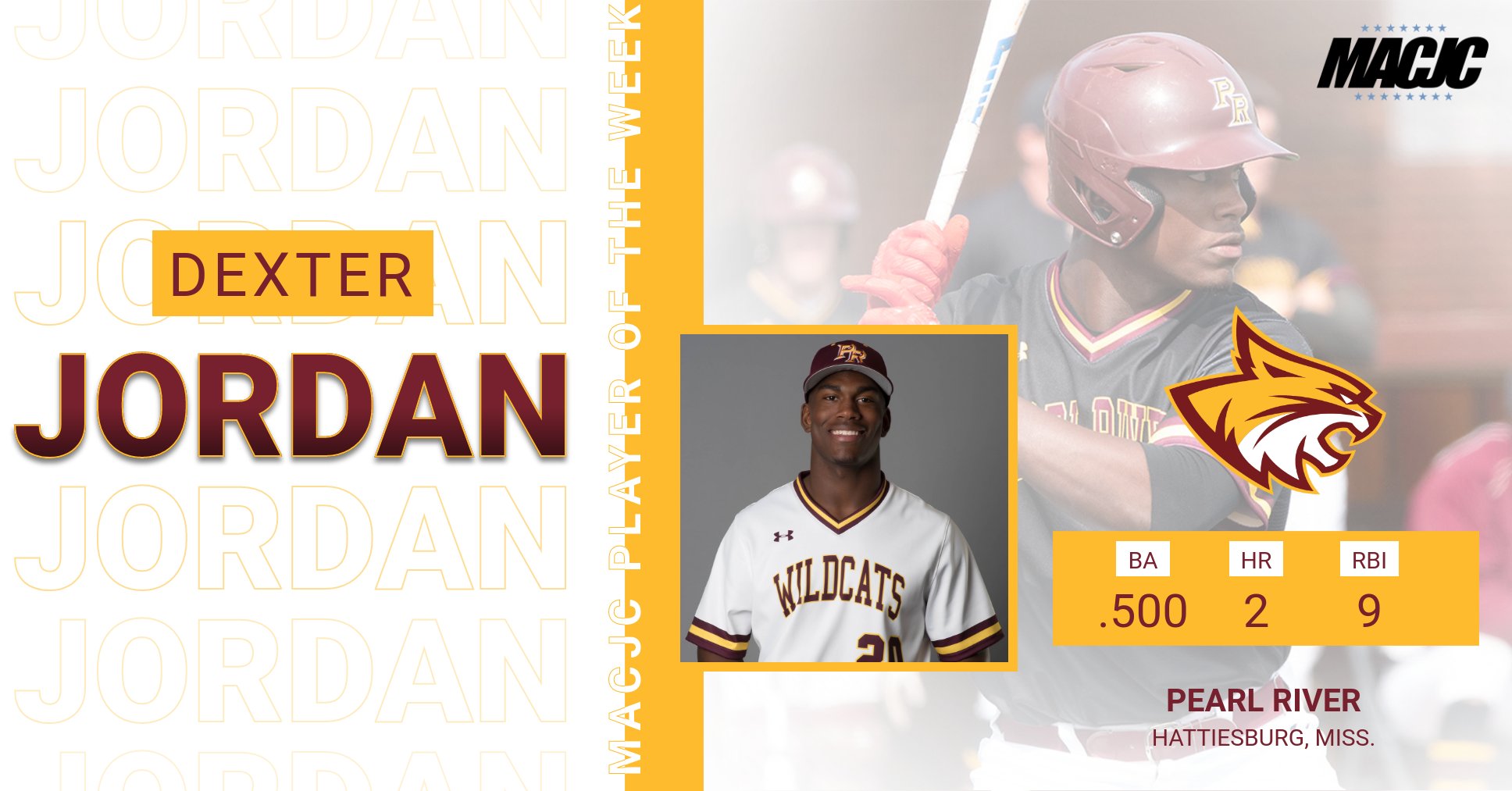 Pearl River&rsquo;s Dexter Jordan hits his way to MACJC honor