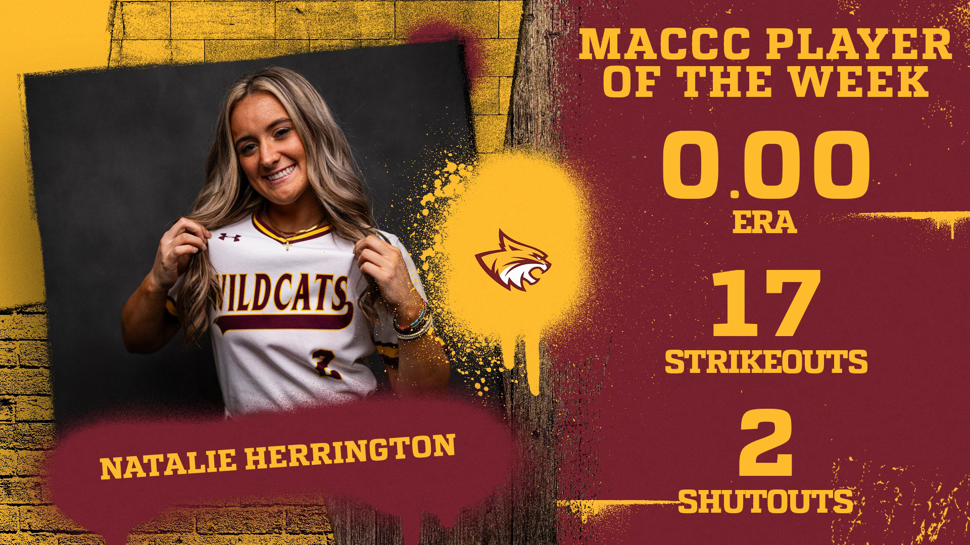 No. 6 Pearl River's Natalie Herrington tabbed MACCC's Pitcher of the Week
