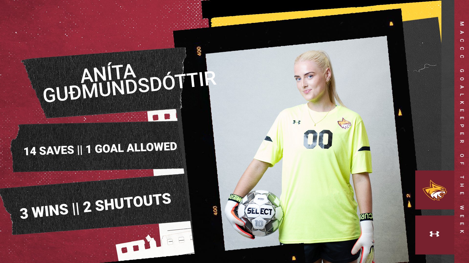 No. 12 PRCC&rsquo;s An&iacute;ta Gu&eth;mundsd&oacute;ttir tabbed MACCC Goalkeeper of the Week