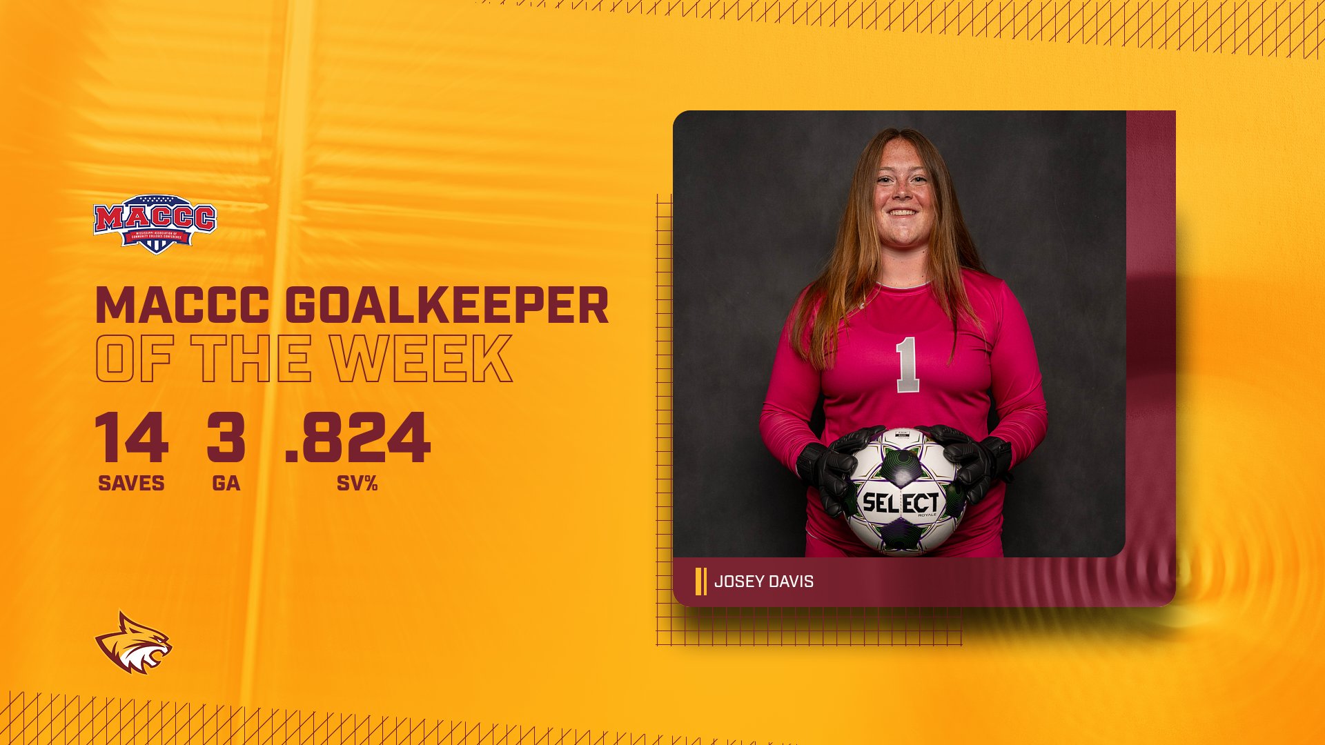 No. 15 Pearl River's Josey Davis named MACCC Goalkeeper of the Week