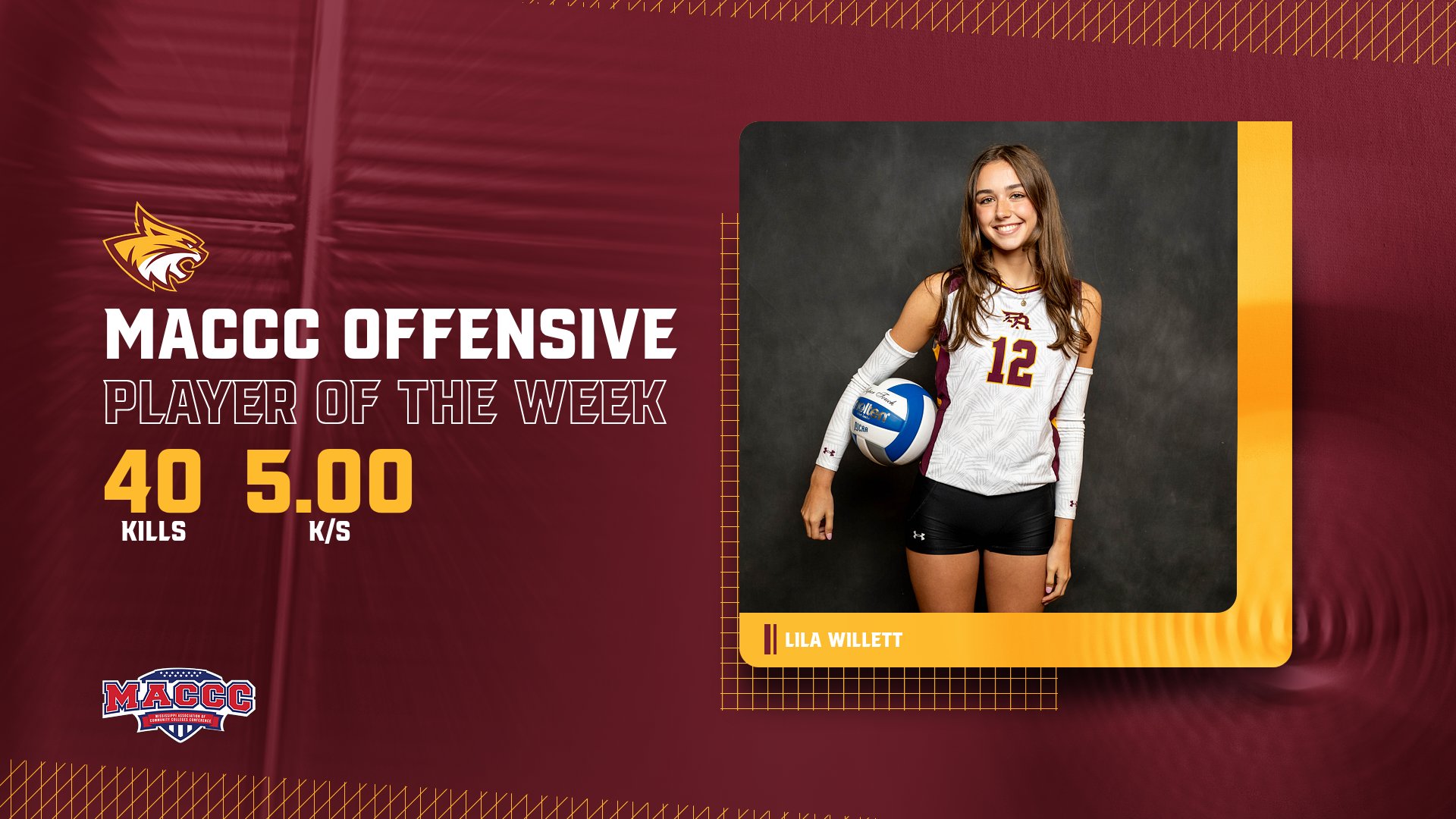 PRCC's Lila Willett named MACCC Offensive Player of the Week